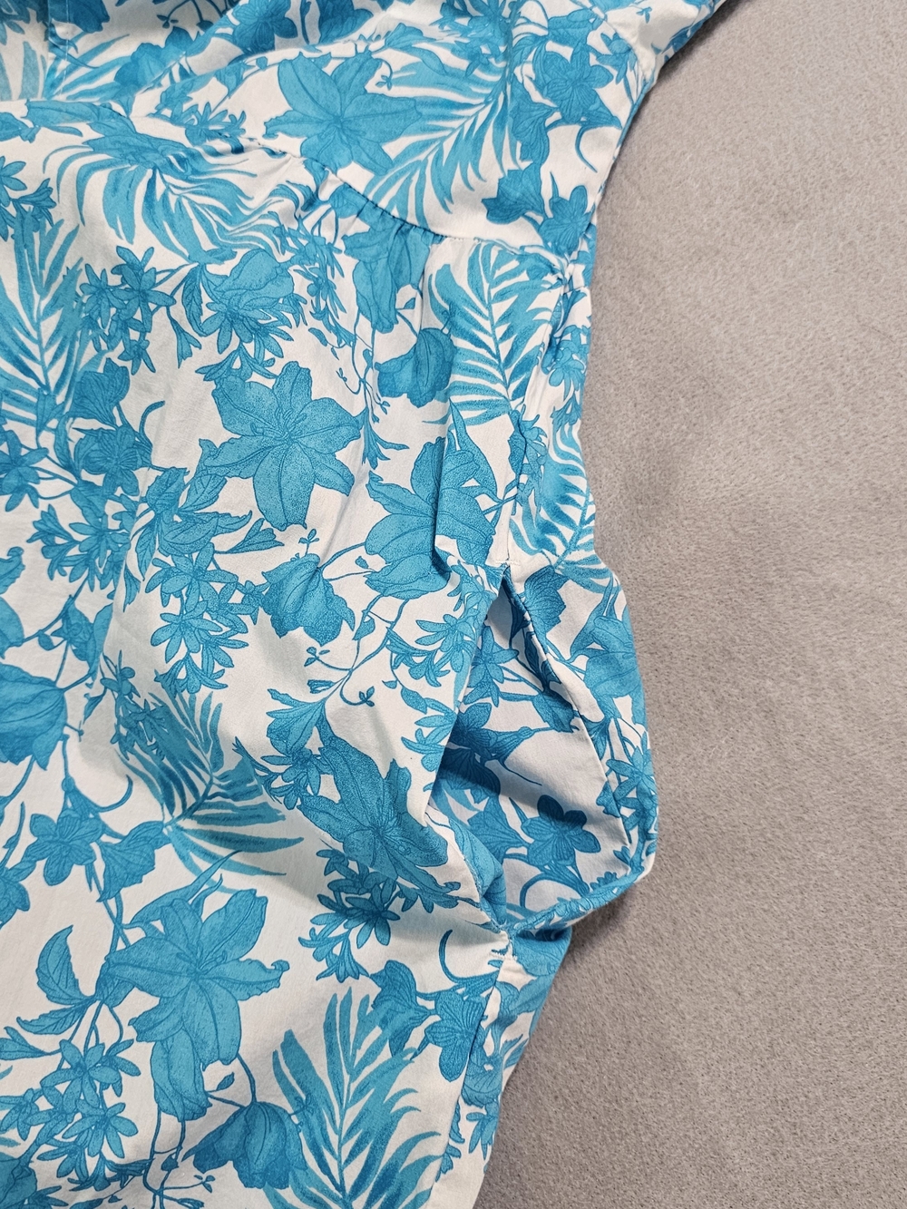 Peyton & Parker Aruba Floral Cotton Maxi Dress XL Blue White Tropical Boho - Picture 5 of 8